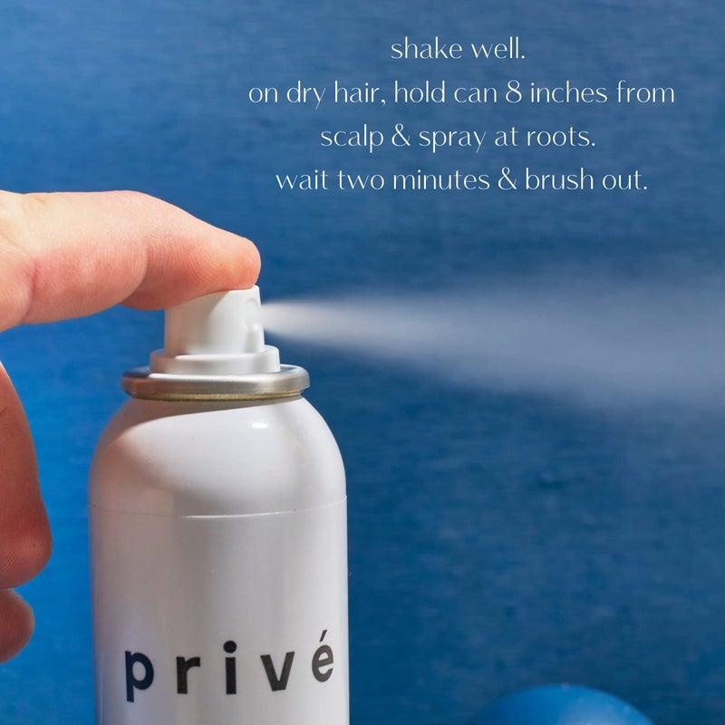 PRIVE PrivÃ© Dry Shampoo Spray - Volumizing Dry Shampoo for Women - Absorbs Oil and Adds Volume & Texture - Formulated with Charcoal, Bamboo & Green Tea - Vegan & Cruelty-Free (4.4 oz) - Image 4